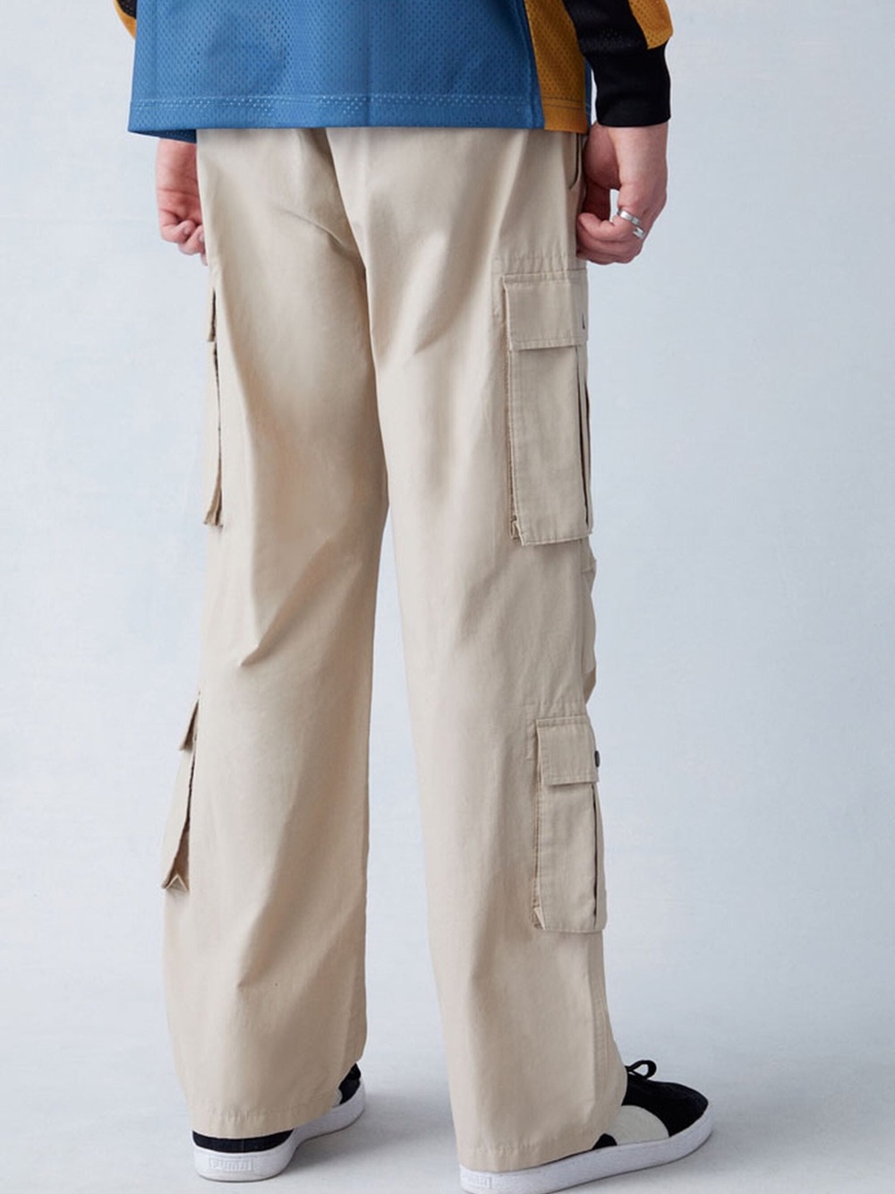 PacSun Men's Tan Baggy Cargo Pants with Flap Pockets Size M - Picture 4 of 9